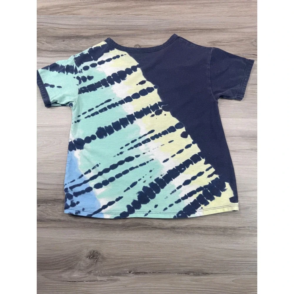 Justice Girls Tie Dye Graphic T Shirt‎ Cropped Short Sleeve Top Size S